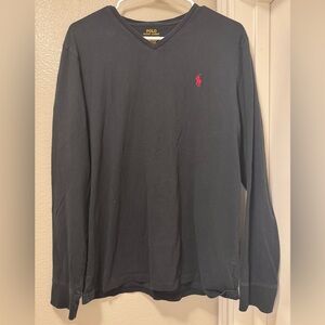 Polo Ralph Lauren Black Long Sleeve V-Neck Shirt